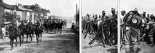 La Roumanie dans la Guerre; Troupes de cavalerie et d'infanterie roumaines partant pour le front Creator: Unknown