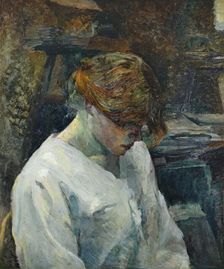 La Rousse in a White Blouse, 1889. Creator: Henri de Toulouse-Lautrec