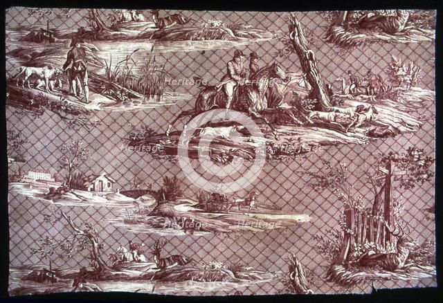 La Route de Jouy (The Route to Jouy) (Furnishing Fabric), France, 1815. Creator: Oberkampf Manufactory.