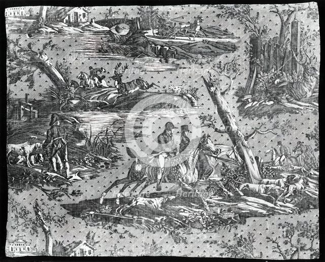 La Route de Jouy (The Road to Jouy) (Furnishing Fabric), Nantes, c. 1820. Creator: Favre-Petitpierre et Cie.