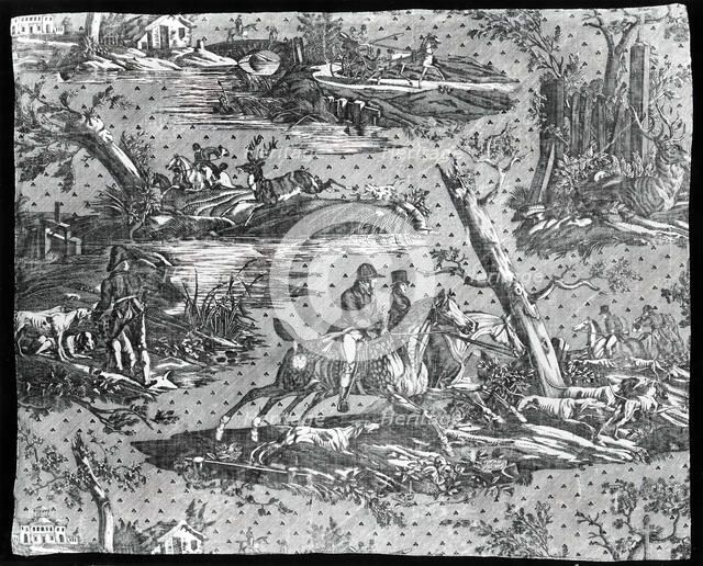 La Route de Jouy (The Road to Jouy) (Furnishing Fabric), Nantes, c. 1820. Creator: Favre-Petitpierre et Cie.