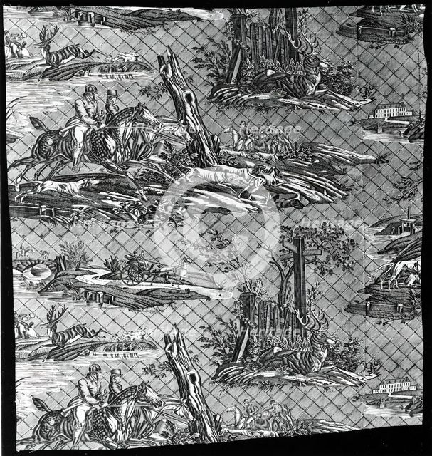 La Route de Jouy (The Road to Jouy) (Furnishing Fabric), France, 1815. Creator: Oberkampf Manufactory.