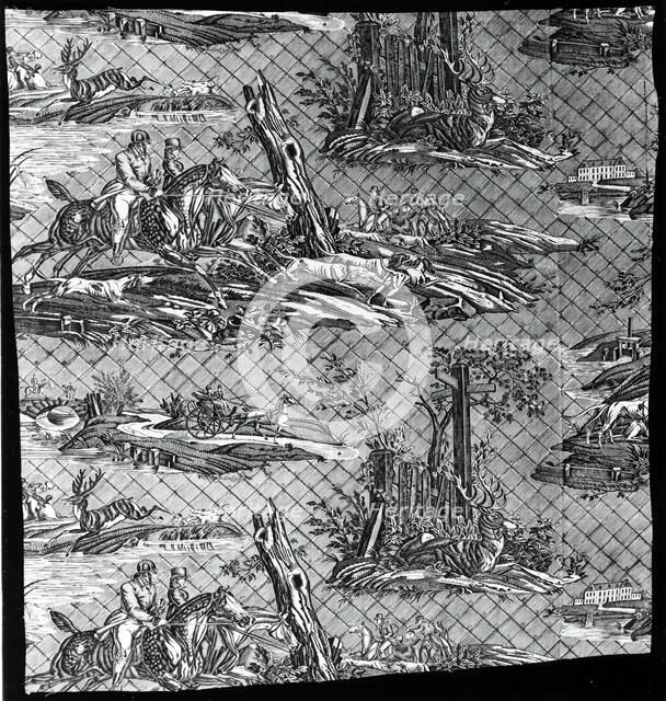 La Route de Jouy (The Road to Jouy) (Furnishing Fabric), France, 1815. Creator: Oberkampf Manufactory.