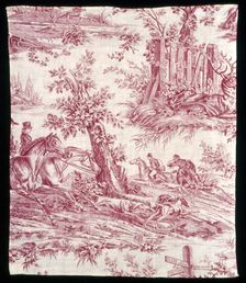 La Route de Jouy (The Road to Jouy) (Furnishing Fabric), France, 1825/35. Creator: Oberkampf Manufactory