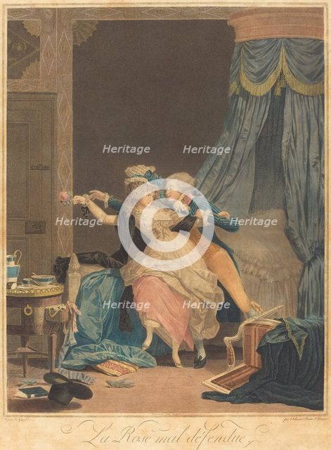 La Rose mal defendue (The Poorly Defended Rose), 1791. Creator: Debucourt, Philibert-Louis (1755-1832).