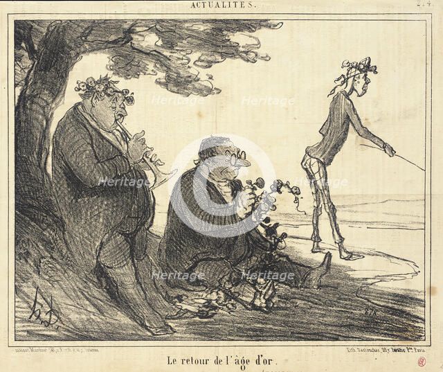 La Retour de l'âge d'or, 1856. Creator: Honore Daumier.