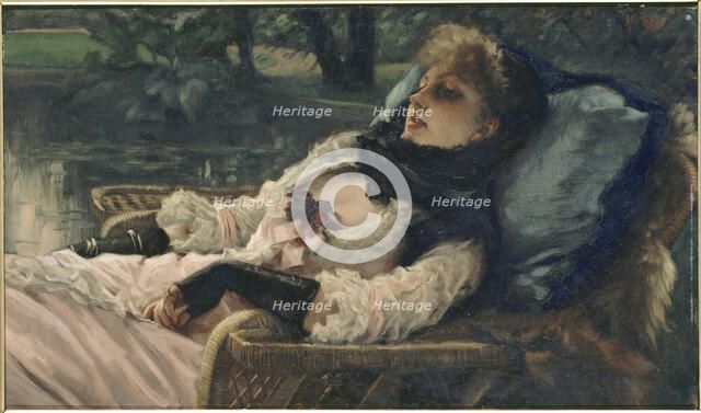 La Rêveuse (The dreamer, or Summer evening), c. 1876. Creator: Tissot, James Jacques Joseph (1836-1902).