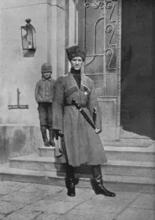 La Revolution Russe; Le Grand-Duc Michel, frere du tsar,sous l'uniforme des cosaques..., 1917. Creator: Unknown