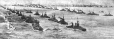 La Reddition de la Flotte Allemande; Arrivee au mouillage, a l'embouchure du Forth, de la..., 1918. Creator: Unknown