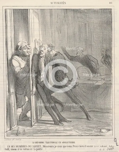 La rèforme électorale en Angleterre, 1866.  Creator: Honore Daumier.