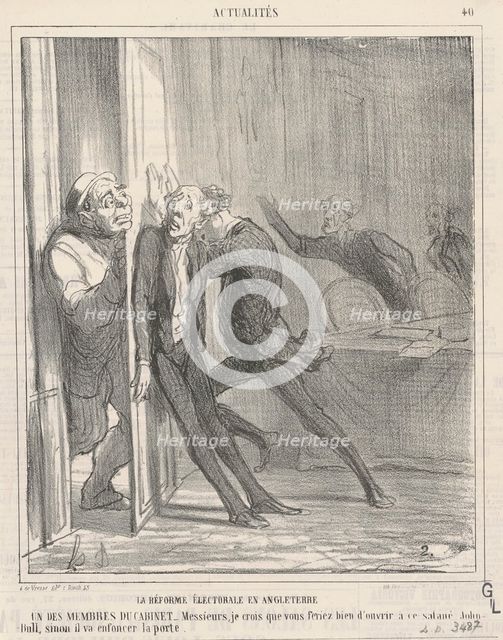 La rèforme électorale en Angleterre, 1866.  Creator: Honore Daumier.