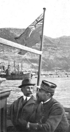 La rencontre a Gibraltar, du general Lyautey, venant en France, et du general Gouraud..., 1916. Creator: A Terrier