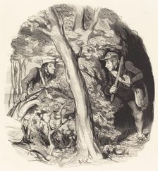 La rencontre sous bois, 1844. Creator: Honore Daumier
