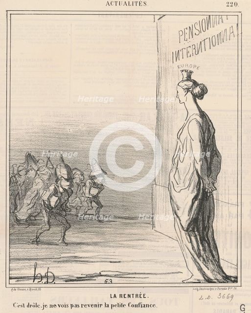 La rentrée, 19th century. Creator: Honore Daumier.