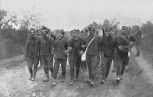 La resistance Serbe; Les jeunes serbes appelees a l'armee quittent leurs villages...1915 (1924). Creator: R. Marianovitch