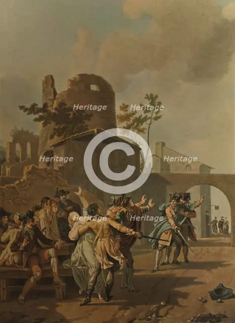 'La Rixe', (The Brawl), c1780, (1913). Artist: Charles-Melchior Descourtis.