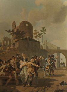 La Rixe (The Brawl), c1780, (1913). Artist: Charles-Melchior Descourtis