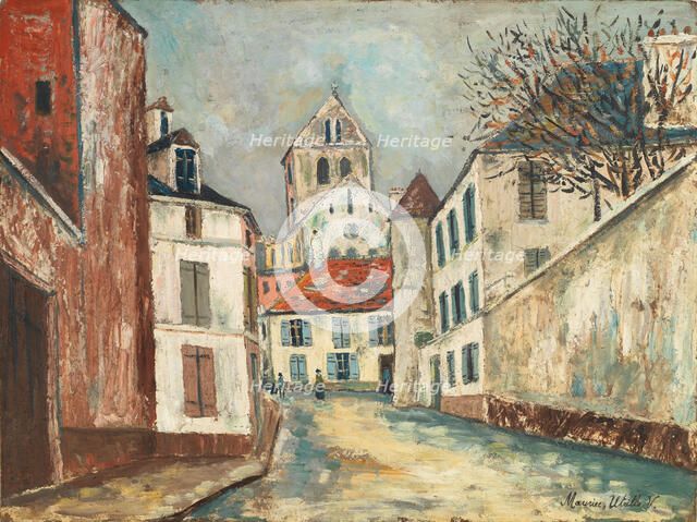 La Rue Montalant et l'église de Marizy-Sainte-Geneviève, 1911-1914. Creator: Maurice Utrillo.