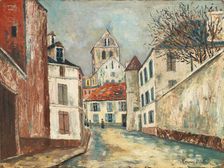 La Rue Montalant et l'église de Marizy-Sainte-Geneviève, 1911-1914. Creator: Maurice Utrillo