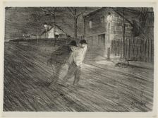 La rue Caulincourt, February 1896. Creator: Theophile Alexandre Steinlen
