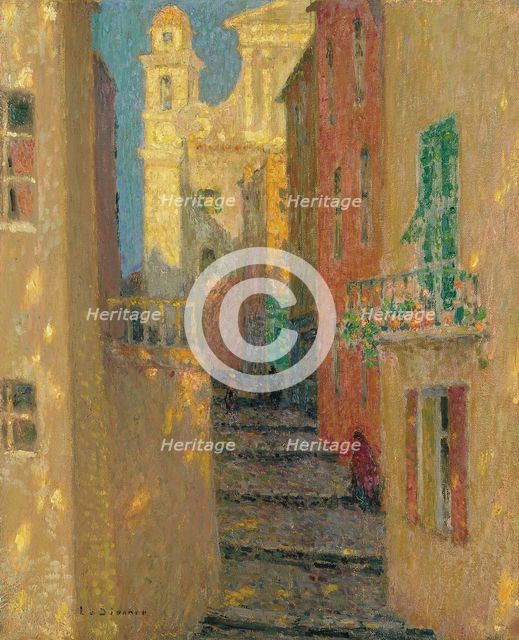 La rue de l'Eglise, Villefranche-sur-Mer, 1928. Artist: Le Sidaner, Henri (1862-1939)