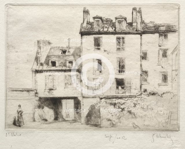 La rue Lacépède: le cour de lAciereur Cottens. Creator: Gustave Leheutre (French, 1861-1932).