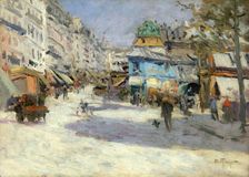 La rue Lepic, l'angle de la rue Puget et la place Blanche, c1890. Creator: Louis Abel-Truchet