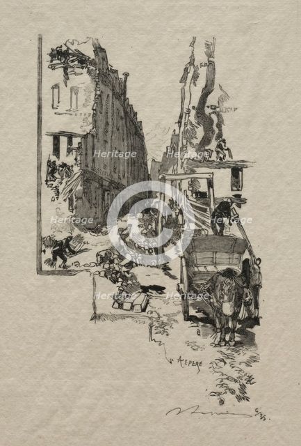 La Rue Victor Cousin. Creator: Auguste Louis Lepère (French, 1849-1918).