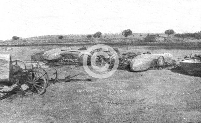 ''La rupture des lignes Bulgares; Materiel d'un pont de bateau abandonne par les..., 1918. Creator: Unknown.