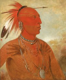 La-wáh-he-coots-la-sháw-no, Brave Chief, a Skidi (Wolf) Pawnee, 1832. Creator: George Catlin