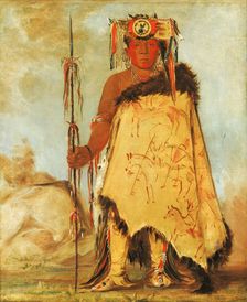 La-wée-re-coo-re-shaw-wee, War Chief, a Republican Pawnee, 1832. Creator: George Catlin