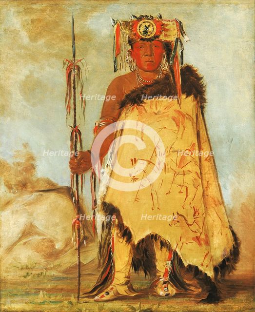 La-wée-re-coo-re-shaw-wee, War Chief, a Republican Pawnee, 1832. Creator: George Catlin.