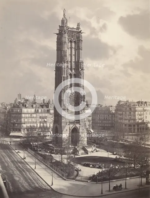 La Tour St. Jacques La Boucherie à Paris, ca. 1867. Creator: Charles Soulier.