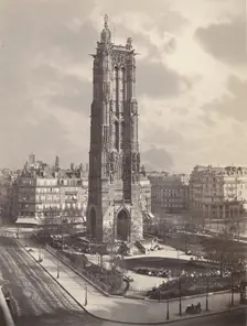 La Tour St. Jacques La Boucherie à Paris, ca. 1867. Creator: Charles Soulier