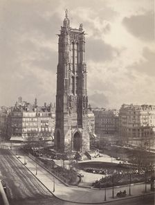 La Tour St. Jacques La Boucherie à Paris, ca. 1867. Creator: Charles Soulier
