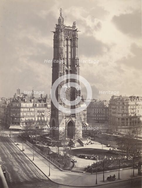 La Tour St. Jacques La Boucherie à Paris, ca. 1867. Creator: Charles Soulier.