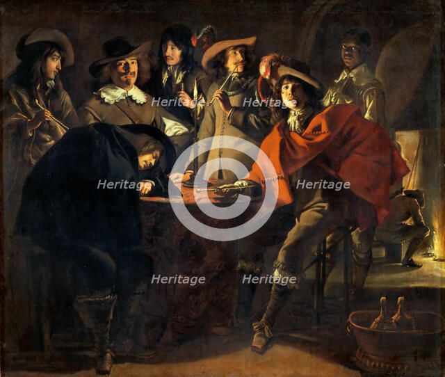 La Tabagie, dit aussi le corps de Garde (Smokers, or The Guards) , 1643. Creator: Le Nain, Louis (1593-1648).
