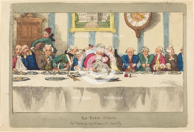 La Table d'Hote, published 1792. Creator: Thomas Rowlandson.