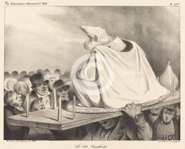 La tête branlante, 1834. Creator: Honore Daumier.