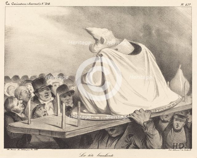 La tête branlante, 1834. Creator: Honore Daumier.