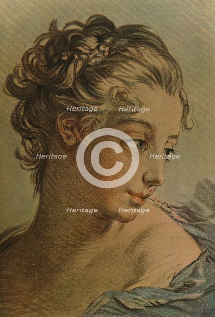 'La Tete D'Une Jeune Fille', (Head Of A Young Girl), c1760-1790, (1913). Artist: Louis Marin Bonnet.