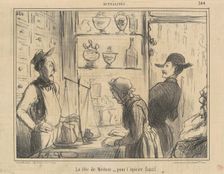 La tête de Méduse - pour l'épicier fautif, 1856. Creator: Honore Daumier