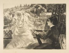 La Terrasse de la VIlla Brancas, 1876. Creator: Felix Bracquemond