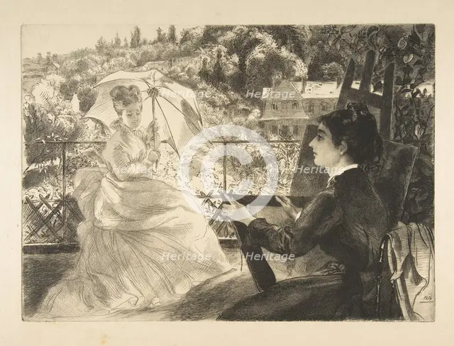 La Terrasse de la VIlla Brancas, 1876. Creator: Felix Bracquemond.