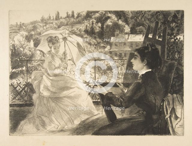 La Terrasse de la VIlla Brancas, 1876. Creator: Felix Bracquemond.
