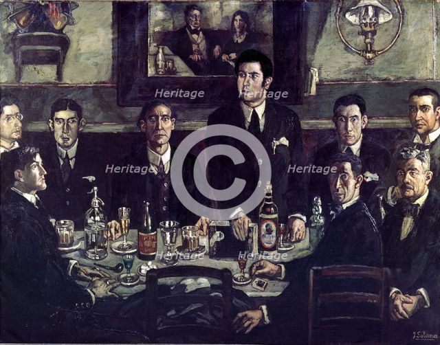 La tertulia del Café de Pombo, 1920. Creator: José Gutiérrez Solana.