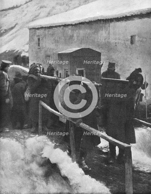 ''La tragedie Serbe; la "Chaise" du Voivode.', 1916. Creator: Unknown.