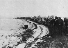La tragique retraite Serbe; La traversee de la plaine de Kossovo 1915 (1924). Creator: R. Marianovitch