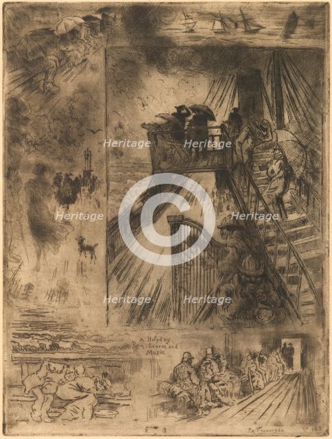 La Traversée (The Passage), 1879-1885. Creator: Felix Hilaire Buhot.