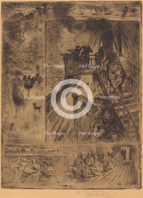 La Traversée (The Passage), 1879-1885. Creator: Felix Hilaire Buhot.